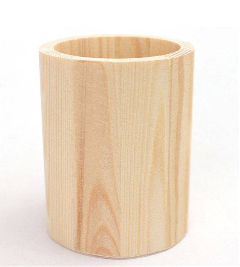 Porte-Stylo en Bois Naturel, Organisateur Bureau Écologique et Élégant